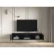 Tv-benk ELJOT - 160x49 cm - svart matt - 2 dører - metall bein