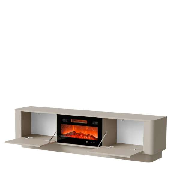 Tv-benk MARCO 180 cm - cashmere - vegghengt - gulvstående - elektrisk peis