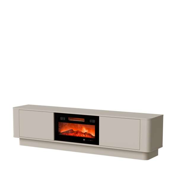 Tv-benk MARCO 180 cm - cashmere - vegghengt - gulvstående - elektrisk peis