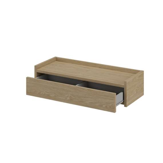 Vegghengt konsollbord Divana 92 cm - eik - med skuff