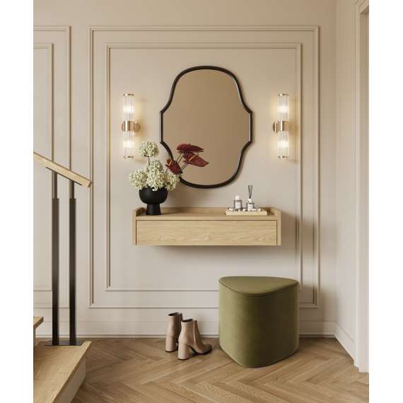 Vegghengt konsollbord Divana 92 cm - eik - med skuff