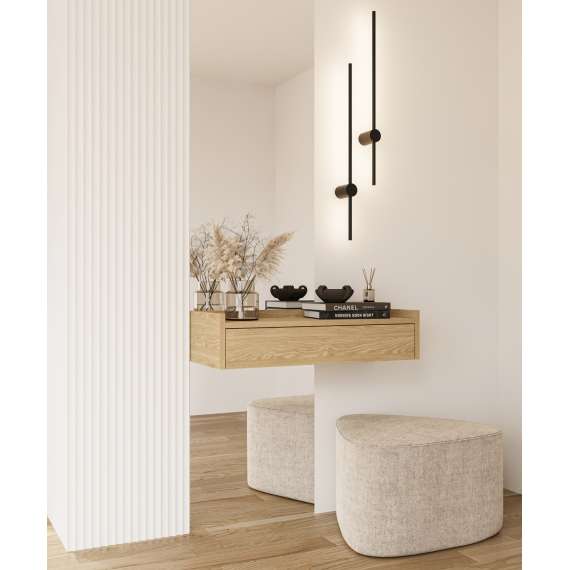 Vegghengt konsollbord Divana 92 cm - eik - med skuff