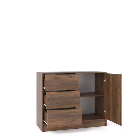 Kommode Nelly 105x86 cm - valnøtt - spiler