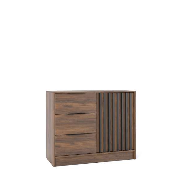 Kommode Nelly 105x86 cm - valnøtt - spiler