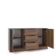 Kommode Nelly 155x86 cm - valnøtt - spiler