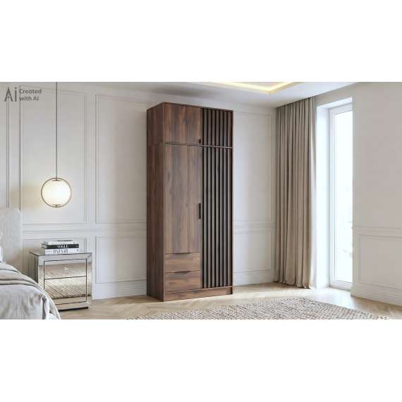 Overskap Nelly 105x50 cm - valnøtt - spiler