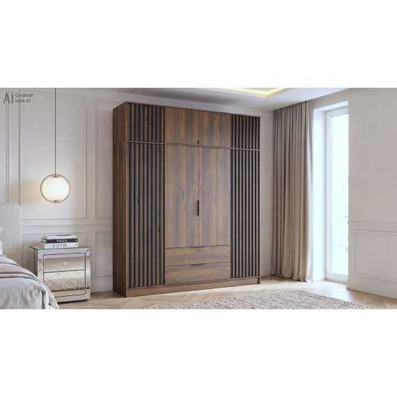 Overskap Nelly 206x50 cm - valnøtt - spiler