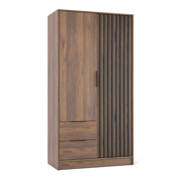 Garderobeskap Nelly 105x200 cm - 2 dører - 2 skuffer - Spiler