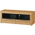 TV-benk Kama 119x44 cm - 2 skuffer - eik camargue - svart matt