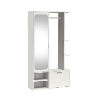 Garderobe til entré Nala 100x190 cm - hvit - speil