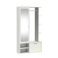 Garderobe til entré Nala 100x190 cm - hvit - speil