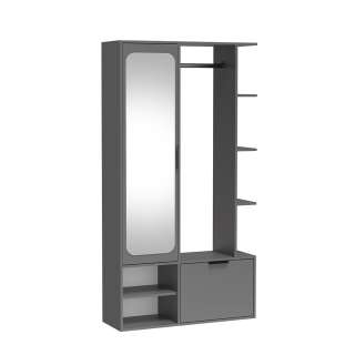 Garderobe til entré Nala 100x190 cm - mørk grå - speil