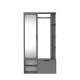 Garderobe til entré Nala 100x190 cm - mørk grå - speil