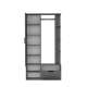 Garderobe til entré Nala 100x190 cm - mørk grå - speil