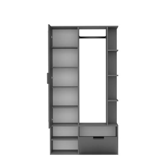 Garderobe til entré Nala 100x190 cm - mørk grå - speil