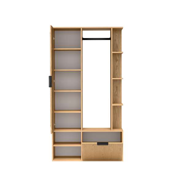 Garderobe til entré Nala 100x190 cm - eik - speil