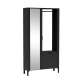 Garderobe til entré Malumi 105x197 cm - sort eik - speil