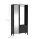 Garderobe til entré Malumi 105x197 cm - sort eik - speil