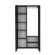 Garderobe til entré Malumi 105x197 cm - sort eik - speil