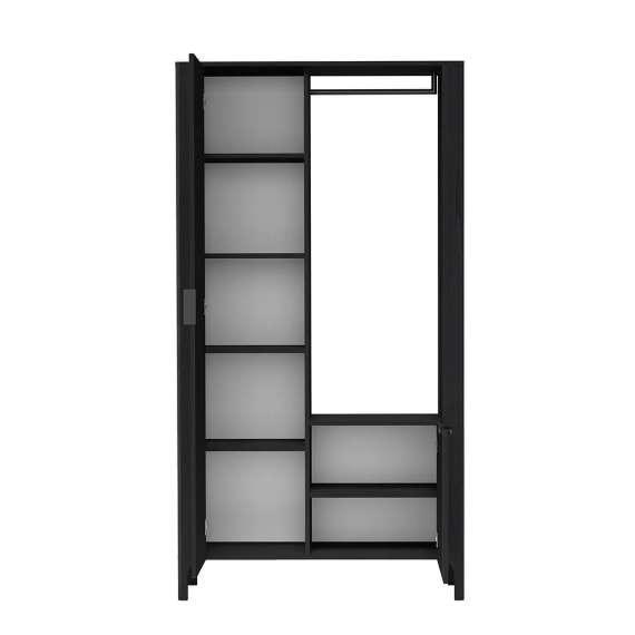 Garderobe til entré Malumi 105x197 cm - sort eik - speil