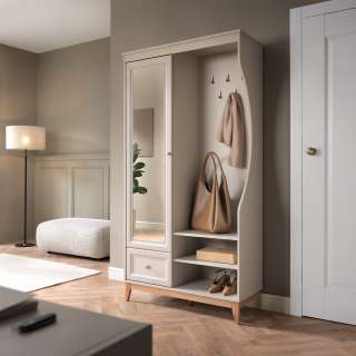 Garderobe til entré Windsor 100x193 cm - sort eik - speil