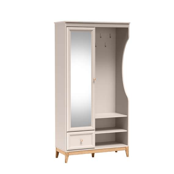 Garderobe til entré Windsor 100x193 cm - sort eik - speil