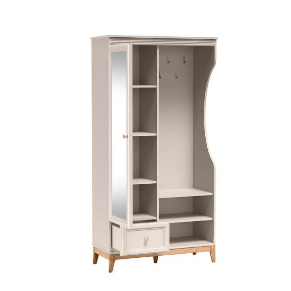 Garderobe til entré Windsor 100x193 cm - sort eik - speil
