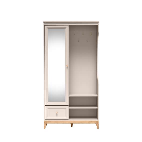 Garderobe til entré Windsor 100x193 cm - sort eik - speil