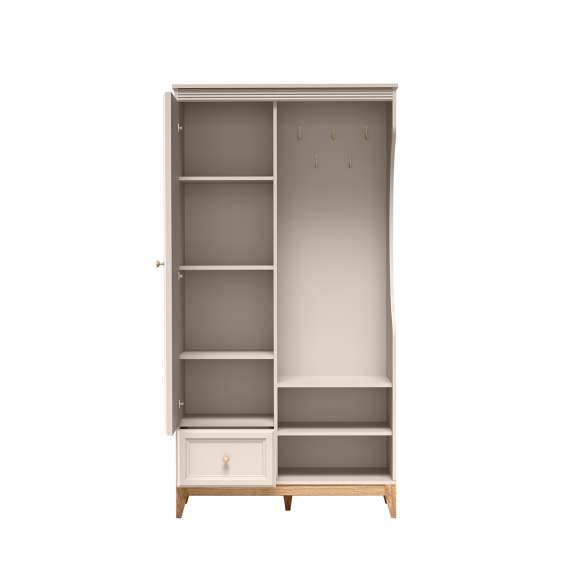 Garderobe til entré Windsor 100x193 cm - sort eik - speil