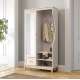 Garderobe til entré Windsor 100x193 cm - sort eik - speil