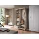 Garderobe til entré Windsor 100x193 cm - sort eik - speil