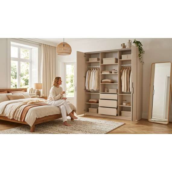 Garderobeskap Bari 170x241 cm - cashmere - foldedør