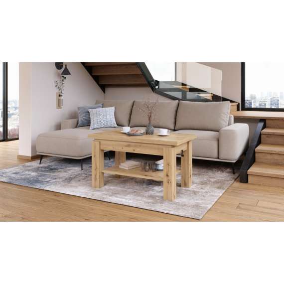 Sofabord BRAWO 110x60-120x60-72 cm - eik artisan - hev/senk