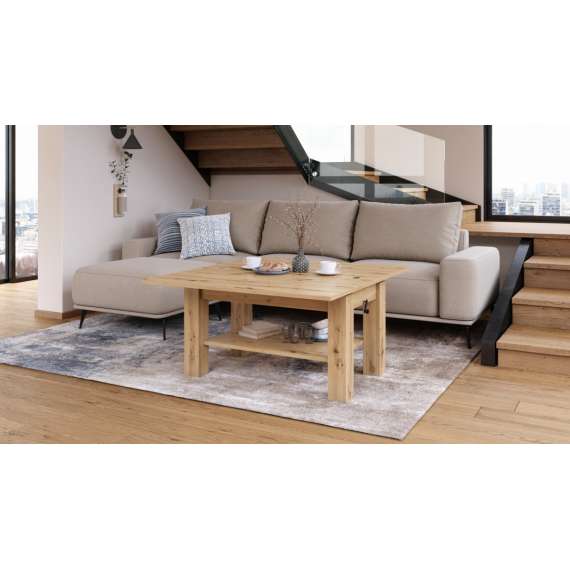 Sofabord BRAWO 110x60-120x60-72 cm - eik artisan - hev/senk