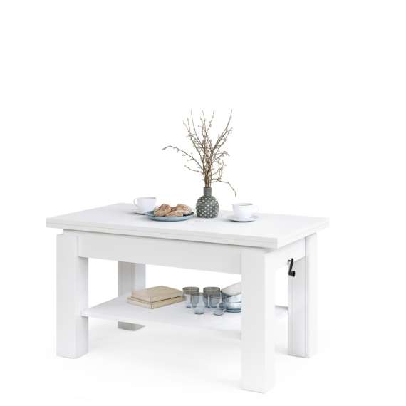 Sofabord BRAWO 110x60-120x60-72 cm - hvit matt - hev/senk