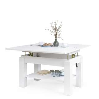 Sofabord BRAWO 110x60-120x60-72 cm - hvit matt - hev/senk