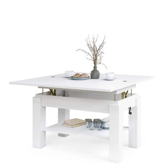 Sofabord BRAWO 110x60-120x60-72 cm - hvit matt - hev/senk