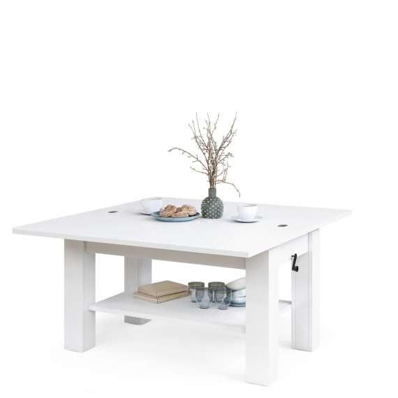 Sofabord BRAWO 110x60-120x60-72 cm - hvit matt - hev/senk