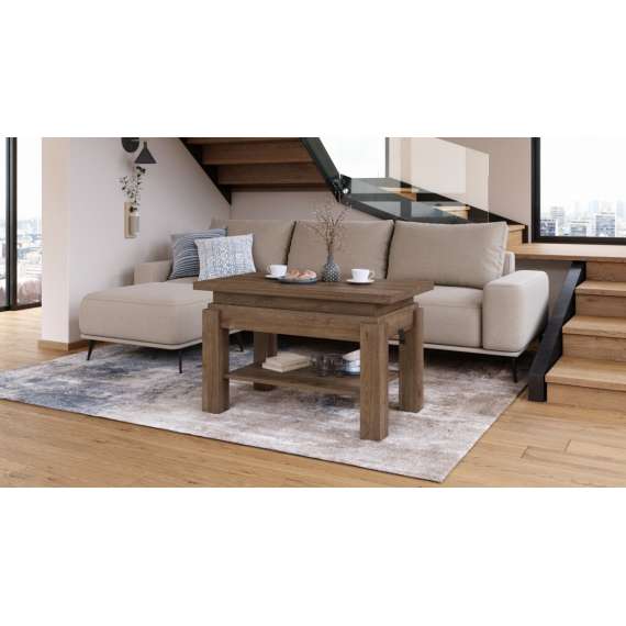 Sofabord BRAWO 110x60-120x60-72 cm - eik brun - hev/senk