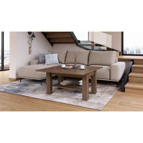 Sofabord BRAWO 110x60-120x60-72 cm - eik brun - hev/senk