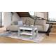 Sofabord BRAWO 110x60-120x60-72 cm - betong - hvit matt - hev/senk