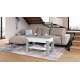 Sofabord BRAWO 110x60-120x60-72 cm - betong - hvit matt - hev/senk