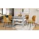 Sofabord BRAWO 110x60-120x60-72 cm - betong - hvit matt - hev/senk