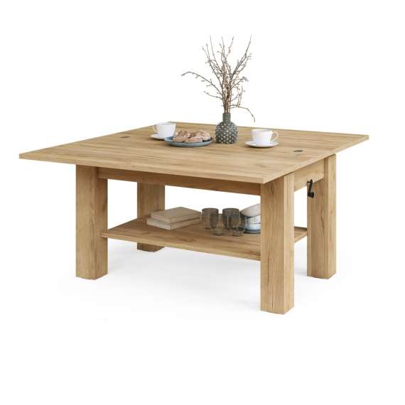 Sofabord BRAWO 110x60-120x60-72 cm - eik craft gold - hev/senk