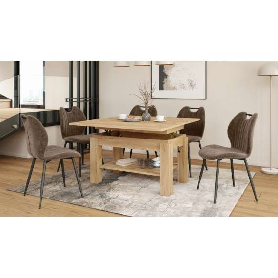 Sofabord BRAWO 110x60-120x60-72 cm - eik craft gold - hev/senk