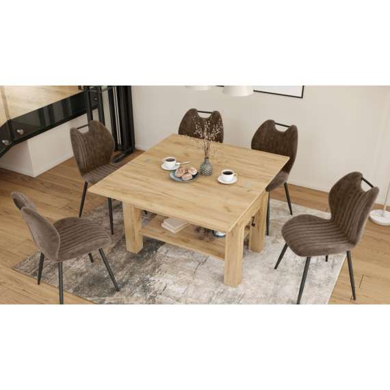 Sofabord BRAWO 110x60-120x60-72 cm - eik craft gold - hev/senk