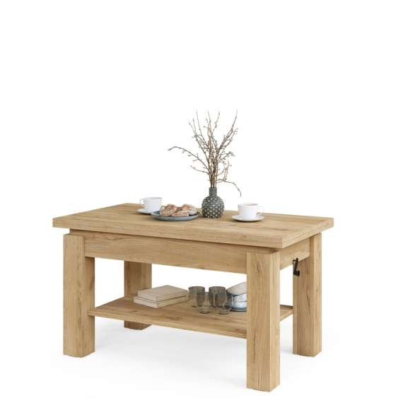 Sofabord BRAWO 110x60-120x60-72 cm - eik craft gold - hev/senk