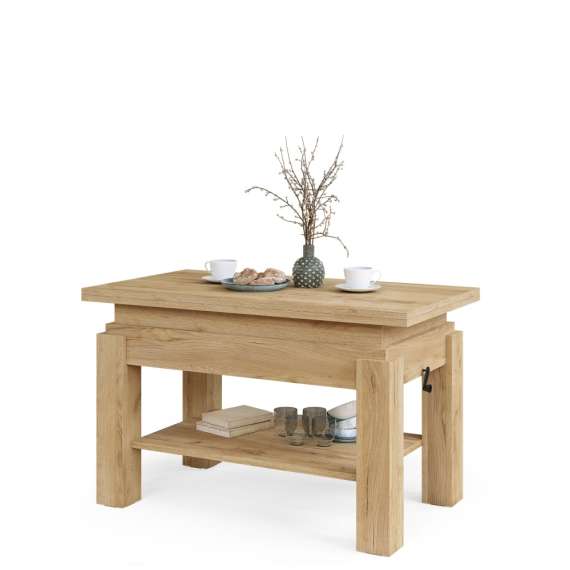 Sofabord BRAWO 110x60-120x60-72 cm - eik craft gold - hev/senk