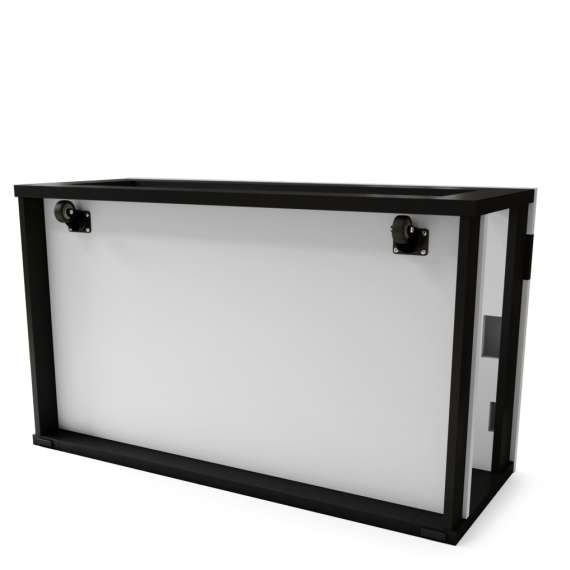 Sofabord LUSSO 112x60x 45-71 cm - hvit matt - svart matt - hylle - oppbevaringsplass