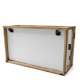 Sofabord LUSSO 112x60x 45-71 cm - eik wotan - hvit matt - hylle - oppbevaringsplass